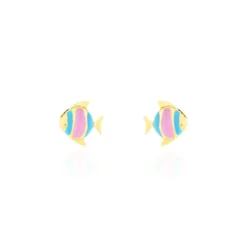 Boucles D'oreilles Puces Dorya Poisson Or Jaune