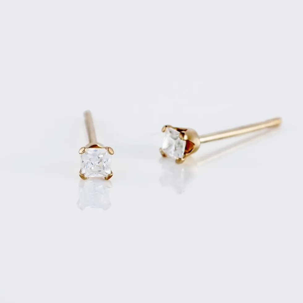 Boucles D'oreilles Puces Eddie Or Jaune Oxyde De Zirconium