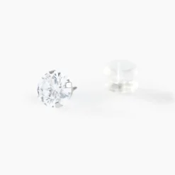 Boucles D'oreilles Puces Eddie Or Blanc Oxyde De Zirconium
