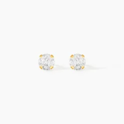 Boucles D'oreilles Puces Eddie Or Jaune Oxyde De Zirconium