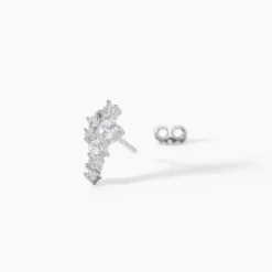 Boucles D'oreilles Puces Eden Argent Blanc Oxyde De Zirconium