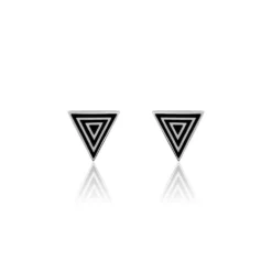 Boucles D'oreilles Puces Edith Acier Blanc