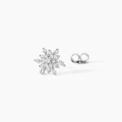 Boucles D'oreilles Puces Effie Argent Blanc Oxyde De Zirconium
