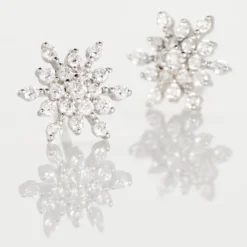 Boucles D'oreilles Puces Effie Argent Blanc Oxyde De Zirconium