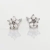 Boucles D'oreilles Puces Elais Etoile Or Blanc Oxyde De Zirconium