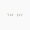 Boucles D'oreilles Puces Elara Noeud Or Jaune Oxyde De Zirconium