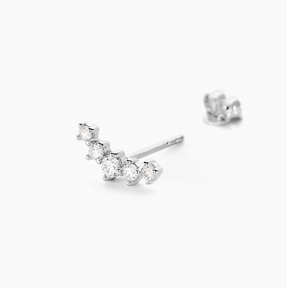 Boucles D'oreilles Puces Elinore Argent Blanc Oxyde De Zirconium