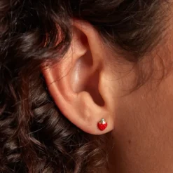 Boucles D'oreilles Puces Elizabetae Fraise Or Jaune
