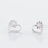 Boucles D'oreilles Puces Eluf Cœur Or Blanc Oxyde De Zirconium