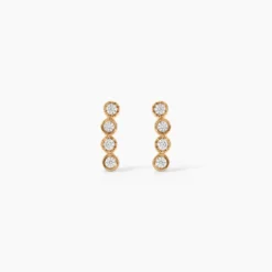 Boucles D'Oreilles Puces Emiliana Plaqué Or Jaune Oxyde De Zirconium
