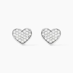 Boucles D'oreilles Puces Esperanza Argent Blanc Oxyde De Zirconium
