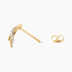 Boucles D'oreilles Puces Ester Or Jaune Diamant