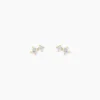 Boucles D'oreilles Puces Eugenio Or Jaune Diamant Synthétique
