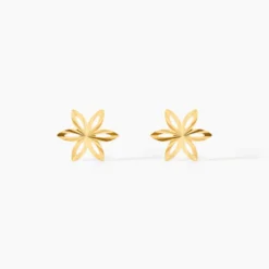 Boucles D'oreilles Puces Fadia Fleur Or Jaune