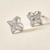 Boucles D'oreilles Puces Farasha Argent Blanc Oxyde De Zirconium