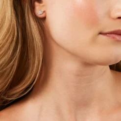 Boucles D'Oreilles Puces Feeria Argent Blanc Oxyde De Zirconium