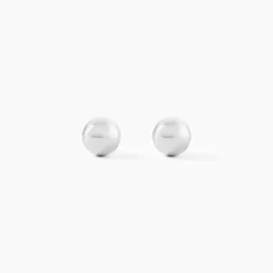 Boucles D'oreilles Puces Fidelia Boule Or Blanc