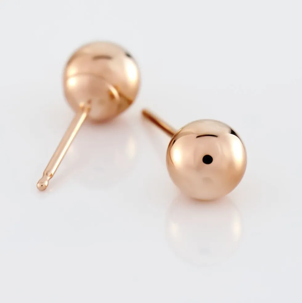 Boucles D'oreilles Puces Fidelia Boule Or Rose