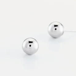 Boucles D'oreilles Puces Fidelia Boule Or Blanc