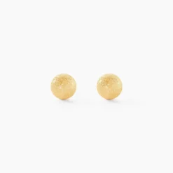 Boucles D'oreilles Puces Fidelia Boule Sablee Or Jaune