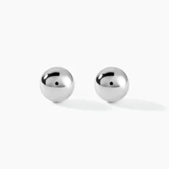 Boucles D'oreilles Puces Fidelia Boule Or Blanc