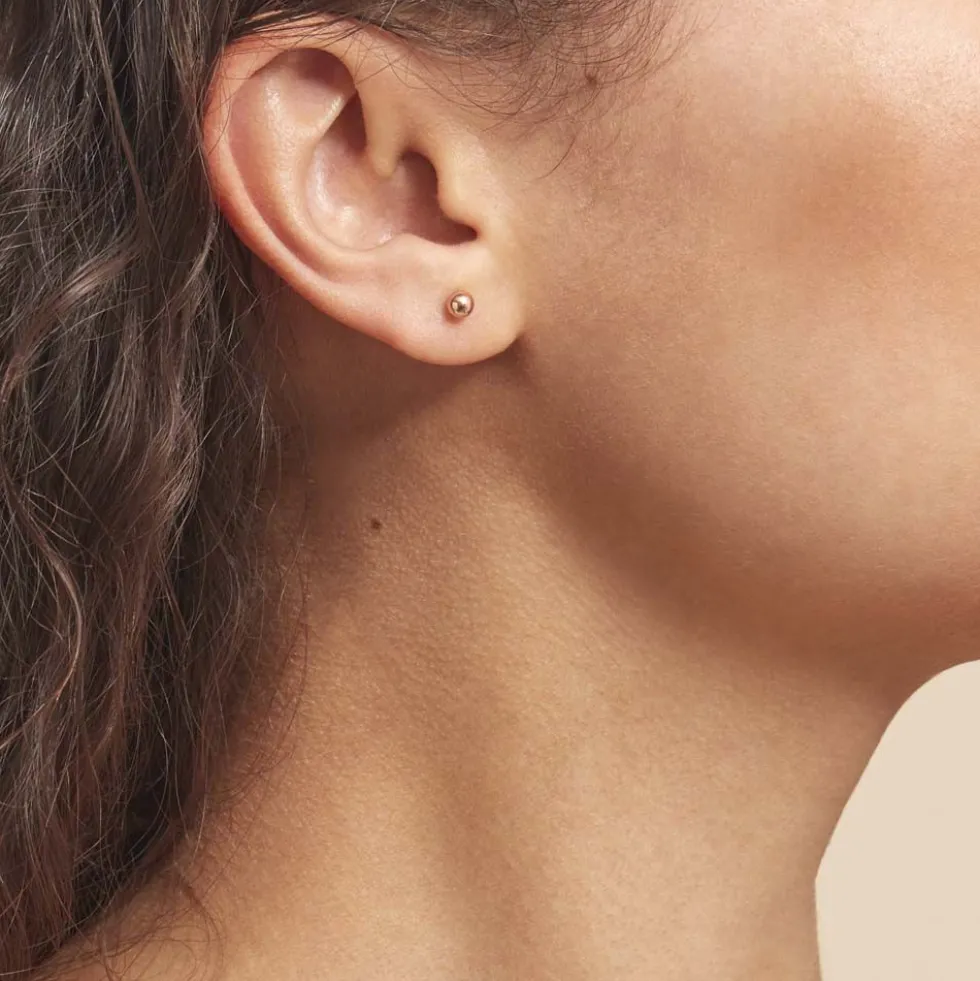Boucles D'oreilles Puces Fidelia Boule Or Rose