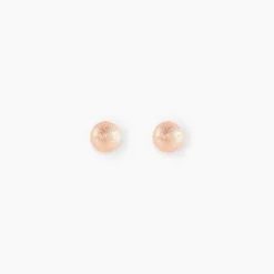 Boucles D'oreilles Puces Fidelia Boule Sablee Or Rose