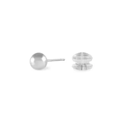 Boucles D'oreilles Puces Fidelia Boule Or Blanc