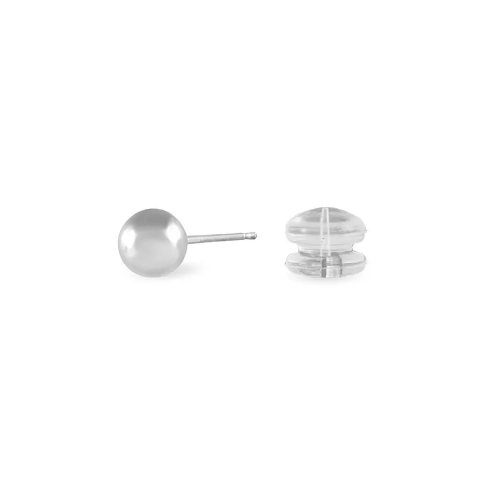 Boucles D'oreilles Puces Fidelia Boule Or Blanc
