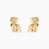 Boucles D'oreilles Puces Florenta Chat Or Jaune