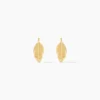 Boucles D'oreilles Puces Floria Feuilles Or Jaune