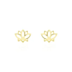 Boucles D'oreilles Puces Franny Fleur De Lotus Or Jaune