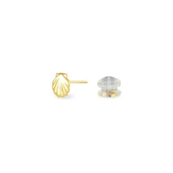 Boucles D'oreilles Puces Franzine Coquillage Or Jaune