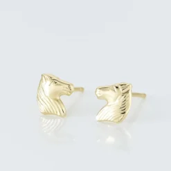 Boucles D'oreilles Puces Freyia Cheval Or Jaune