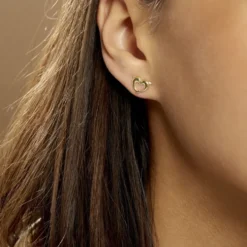 Boucles D'oreilles Puces Fulvie Double Dauphins Or Jaune