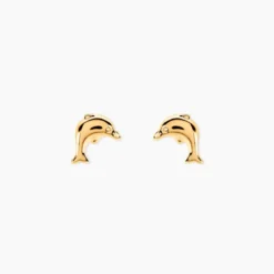 Boucles D'oreilles Puces Fulvie Dauphin Or Jaune