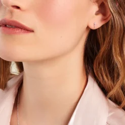 Boucles D'oreilles Puces Ganesha Or Blanc Diamant