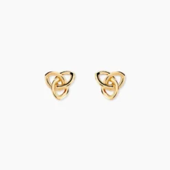 Boucles D'oreilles Puces Garnet Fleur Or Jaune