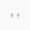 Boucles D'Oreilles Puces Georgia Plaqué Or Jaune Oxyde De Zirconium