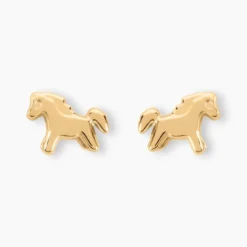 Boucles D'oreilles Puces Gerd Cheval Or Jaune