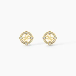 Boucles D'Oreilles Puces Guess Tiny Dancer Acier Jaune Oxyde De Zirconium