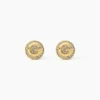Boucles D'Oreilles Puces Guess G Crystal Acier Jaune Oxyde De Zirconium