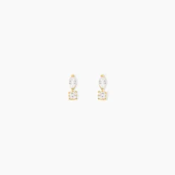 Boucles D'oreilles Puces Huey Or Jaune Oxyde De Zirconium