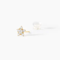 Boucles D'oreilles Puces Ilkis Etoile Or Jaune Oxyde De Zirconium