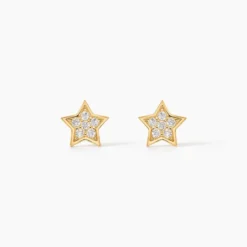Boucles D'oreilles Puces Inaya Etoile Or Jaune Oxyde De Zirconium