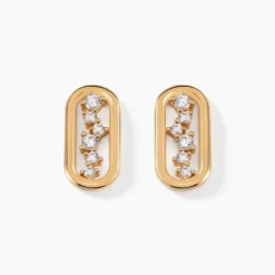 Boucles D'oreilles Puces Infinitude Plaqué Or Doré Oxyde De Zirconium