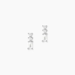 Boucles D'oreilles Puces Iolyn Argent Blanc Oxyde De Zirconium