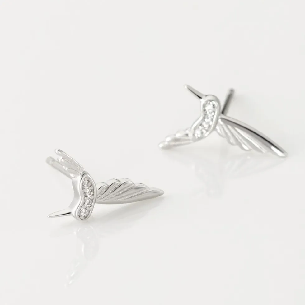 Boucles D'oreilles Puces Irysa Argent Blanc Oxyde De Zirconium