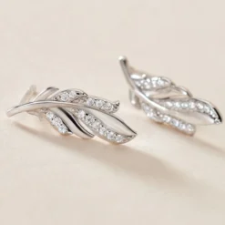 Boucles D'oreilles Puces Isae Argent Blanc Oxyde De Zirconium