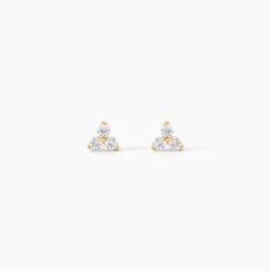Boucles D'oreilles Puces Isaora Or Jaune Oxyde De Zirconium